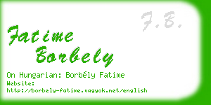 fatime borbely business card